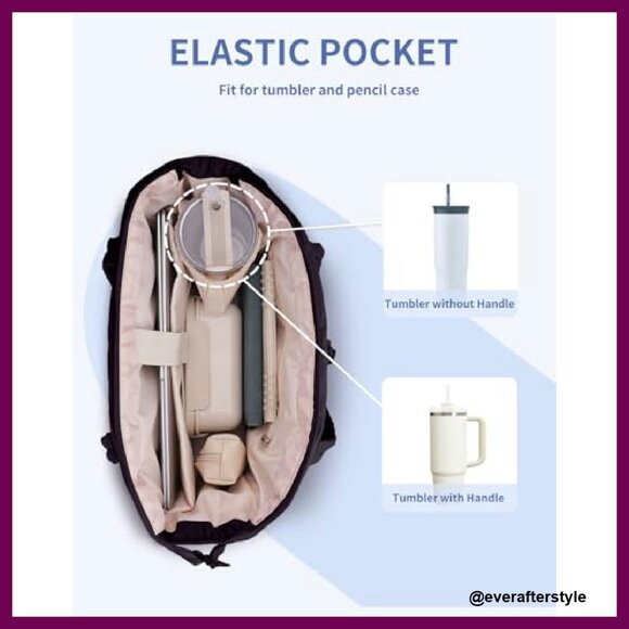 Puffer Tote Bag with Cup Holder Laptop Compartment Trolley Sleeve Travel Work - Picture 3 of 8